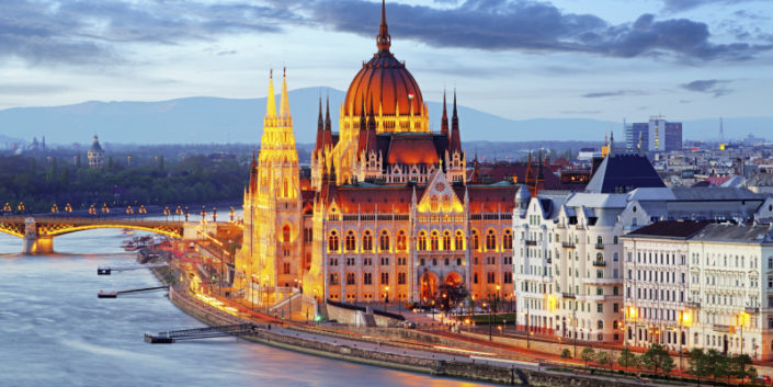 Budapest, Hungary parliament at night